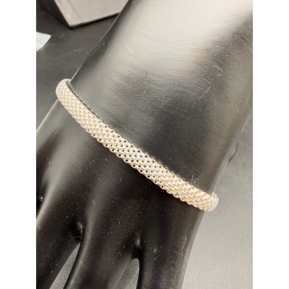 LIRM Basket Weave Sterling Silver Bracelet Italy 925 Mesh Chain Jewelry